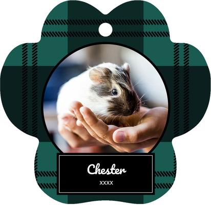 Show full view: Frisco Christmas Plaid Paw Shape Metal Personalized Dog & Cat Holiday Ornament slide 3 of 6