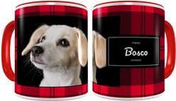 Frisco Plaid Red Personalized Coffee Mug, 11-oz