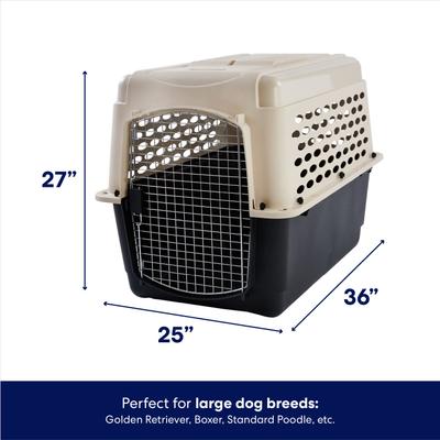 Show full view: Frisco Plastic Dog & Cat Kennel, Almond & Black, Large slide 2 of 9