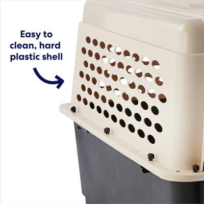 Show full view: Frisco Plastic Dog & Cat Kennel, Almond & Black, Medium slide 4 of 9