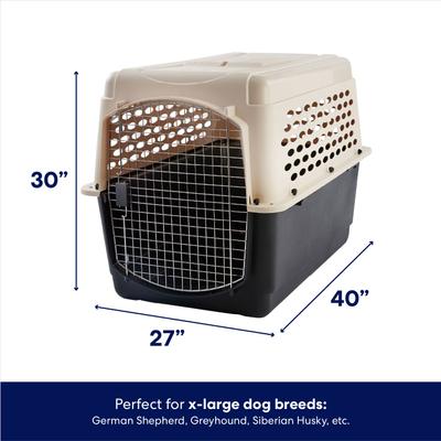 Show full view: Frisco Plastic Dog & Cat Kennel, Almond & Black, X-Large slide 2 of 9