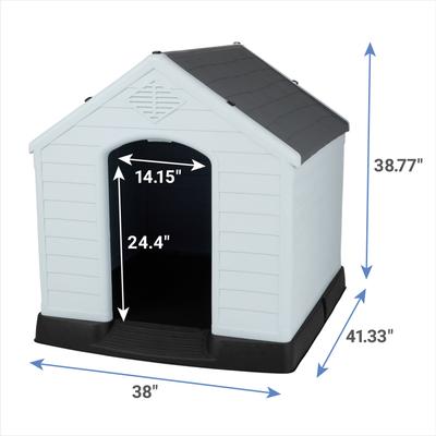 Show full view: Frisco Plastic Outdoor Dog House with Elevated Platform, Large slide 2 of 9