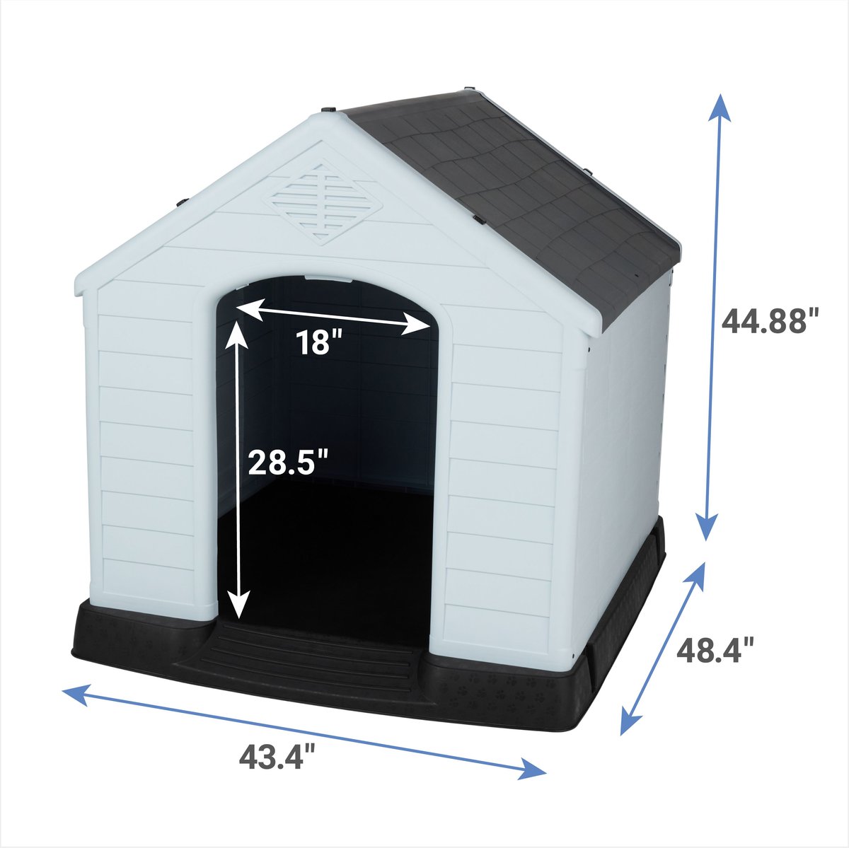 Frisco Plastic Outdoor Dog House with Elevated Platform