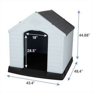 Frisco Plastic Outdoor Dog House with Elevated Platform, X-Large