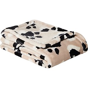 Frisco Plush Cat & Dog Throw Blanket, Leopard Heart Paws, 40-in
