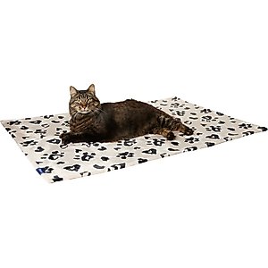Frisco Plush Cat & Dog Throw Blanket, Leopard Heart Paws, 40-in