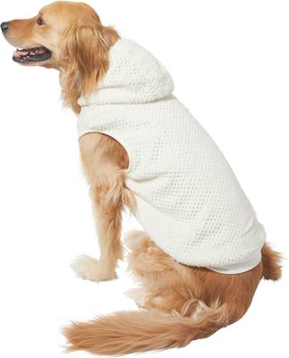 Show full view: Frisco Plush Fur Dog & Cat Hoodie, Gold Dotted, X-Large slide 5 of 10