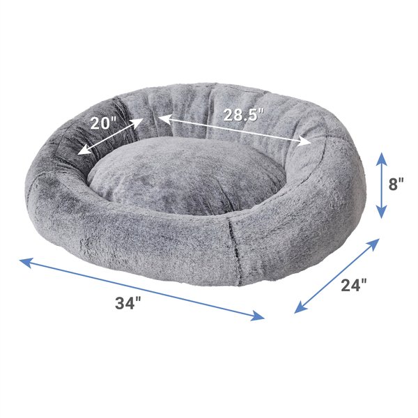 Max & Marlow Plush Round Bolster Cuddler Cat & Dog Bed