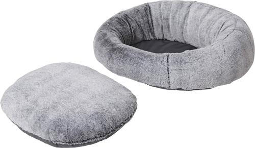 Show full view: Frisco Plush High Low Bolster Cuddler Cat & Dog Bed, Gray, Large slide 5 of 9