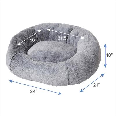 Show full view: Frisco Plush High Low Bolster Cuddler Cat & Dog Bed, Gray, Medium slide 2 of 9