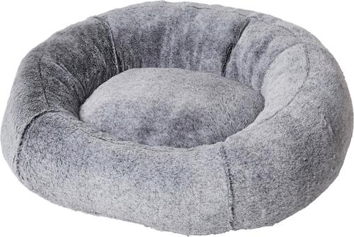 Show full view: Frisco Plush High Low Bolster Cuddler Cat & Dog Bed, Gray, Medium slide 5 of 9