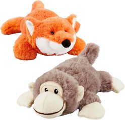 Frisco Plush Squeaking Monkey Dog Toy, Medium & Frisco Plush Squeaking Fox Dog Toy, Medium
