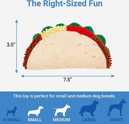 Show full view: Frisco Plush Squeaking Pizza Slice + Squeaking Taco Dog Toy slide 6 of 8