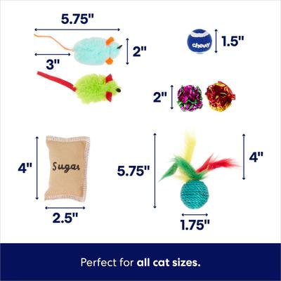 Show full view: Frisco Plush, Teaser & Ball Variety Pack Cat Toy with Catnip, 12 count slide 2 of 6