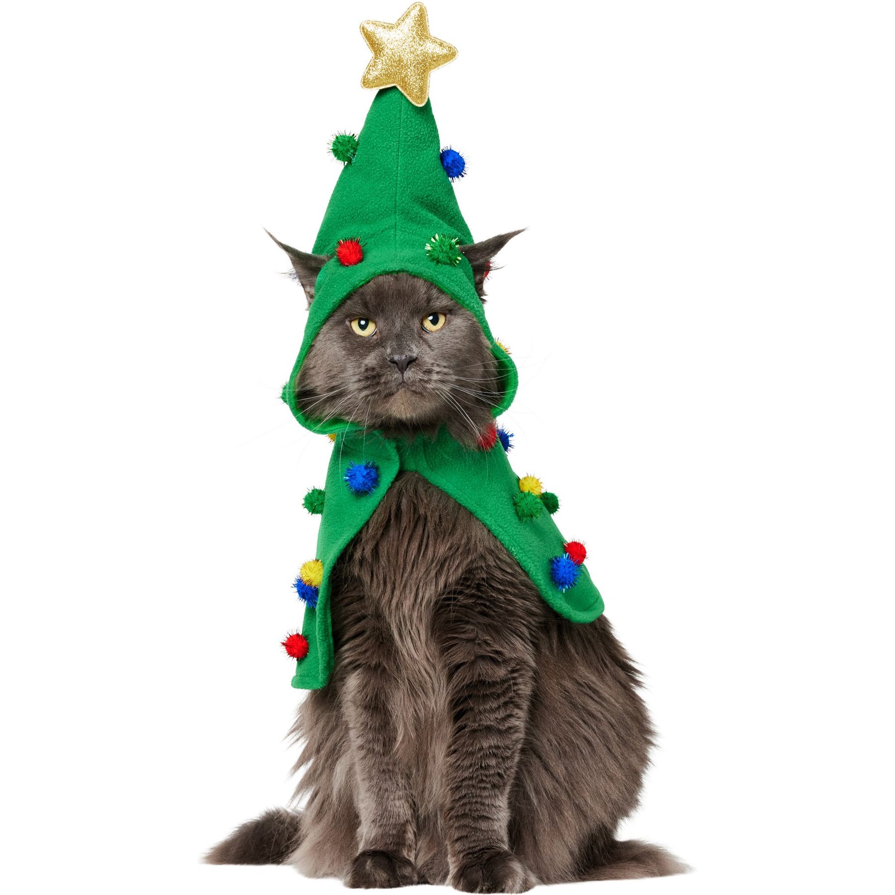 Frisco Polar Fleece Christmas Tree Dog & Cat Cape, X-Small/Small