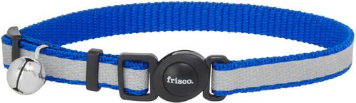 Show full view: Frisco Polyester Personalized Reflective Cat Collar with Bell, Blue, 8 to 12-in neck, 3/8-in wide slide 2 of 7