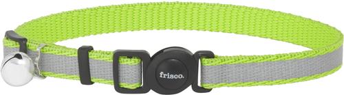 Show full view: Frisco Polyester Personalized Reflective Cat Collar with Bell, Lime Green, 8 to 12-in neck, 3/8-in wide slide 2 of 7