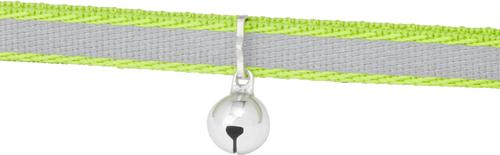 Show full view: Frisco Polyester Personalized Reflective Cat Collar with Bell, Lime Green, 8 to 12-in neck, 3/8-in wide slide 4 of 7