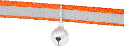 Show full view: Frisco Polyester Personalized Reflective Cat Collar with Bell, Orange, 8 to 12-in neck, 3/8-in wide slide 5 of 8