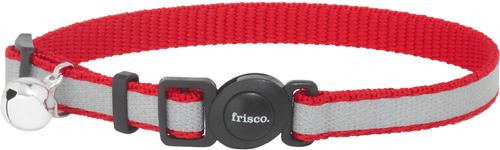 Show full view: Frisco Polyester Personalized Reflective Cat Collar with Bell, Red, 8 to 12-in neck, 3/8-in wide slide 2 of 7