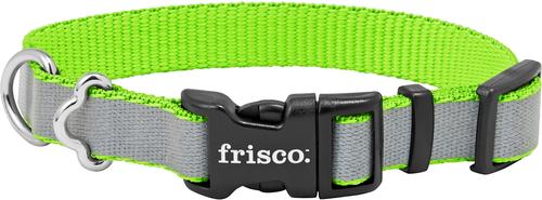 Show full view: Frisco Polyester Personalized Reflective Dog Collar, Lime, XS - Neck: 8 -12-in, Width: 5/8-in slide 4 of 7