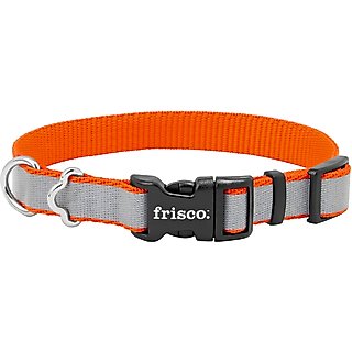 Frisco Polyester Personalized Reflective Dog Collar, Orange, S - Neck: 10-14-in, Width: 5/8-in slide 4 of 6
