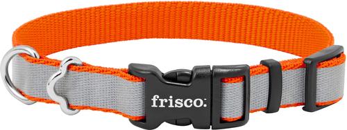Show full view: Frisco Polyester Personalized Reflective Dog Collar, Orange, S - Neck: 10-14-in, Width: 5/8-in slide 4 of 7