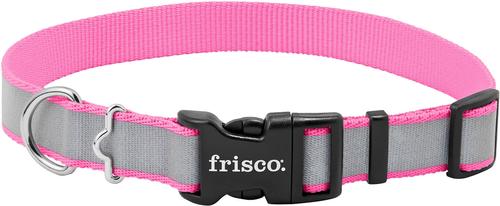 Show full view: Frisco Polyester Personalized Reflective Dog Collar, Pink, Large - Neck: 18 - 26-in, Width: 1-in slide 4 of 7