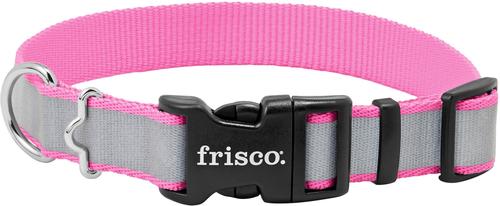 Show full view: Frisco Polyester Personalized Reflective Dog Collar, Pink, Medium - Neck: 14 - 20-in, Width: 1-in slide 4 of 7
