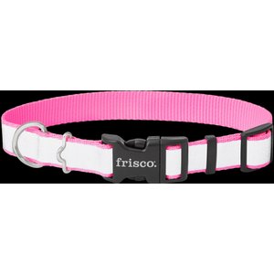 Frisco Polyester Personalized Reflective Dog Collar, Pink, Medium - Neck: 14 - 20-in, Width: 1-in
