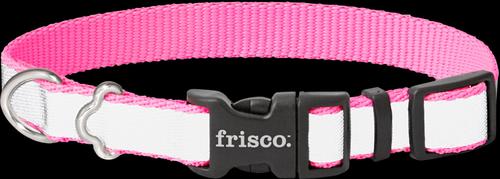 Show full view: Frisco Polyester Personalized Reflective Dog Collar, Pink, S - Neck: 10-14-in, Width: 5/8-in slide 5 of 7