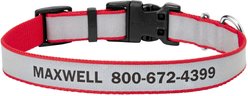 Frisco Polyester Personalized Reflective Dog Collar, Red, Medium - Neck: 14 - 20-in, Width: 3/4-in