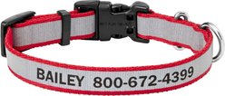 Frisco Polyester Personalized Reflective Dog Collar, Red, XS - Neck: 8 -12-in, Width: 5/8-in slide 1 of 6