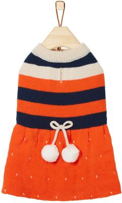 Show full view: Frisco Pom Pom Bow Striped Dog & Cat Sweater Dress, Large slide 4 of 7