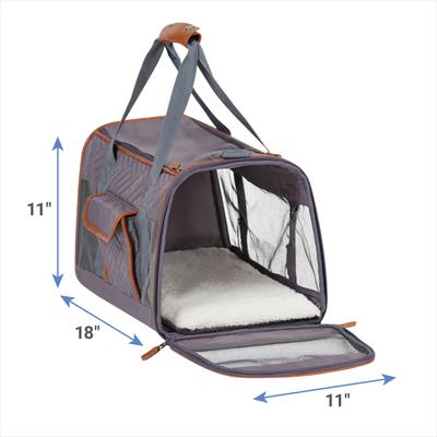 Show full view: Frisco Premium Airline Compliant Dog & Cat Quilted Carrier Bag, Gray, Large slide 2 of 6