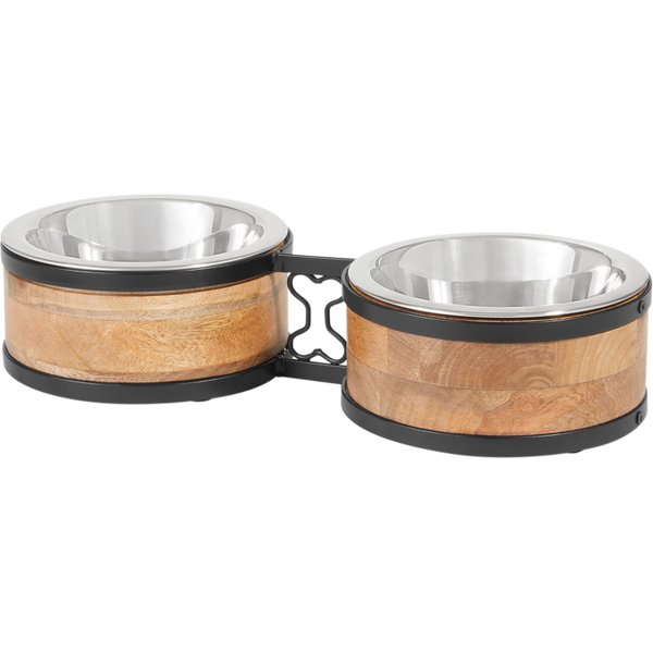 Frisco Premium Bone Design Elevated Double Diner Dog & Cat Bowl