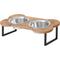 Show in main carousel: Frisco Premium Bone Shape Wood Elevated Double Diner Dog & Cat Bowl, Medium: 3 cup slide 1 of 8