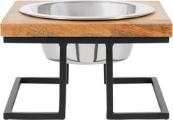 Frisco Premium Modern Wood Elevated Single Dog & Cat Bowl, Medium: 3 cup