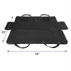 Frisco Premium Quilted Water Resistant Hammock Car Seat Cover with Seatbelt Tether & Travel Bag, Black/Gray slide 2 of 6