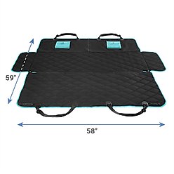 Frisco Premium Quilted Water Resistant Hammock Car Seat Cover with Seatbelt Tether & Travel Bag, Black/Teal slide 2 of 6