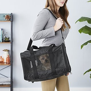 Frisco Premium Travel Bag Dog & Cat Carrier, Black, Medium slide 1 of 7