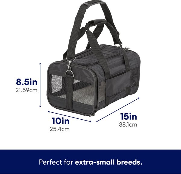 Show full view: Frisco Premium Travel Bag Dog & Cat Carrier, Black, Small slide 3 of 10