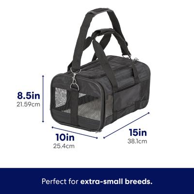 Show full view: Frisco Premium Travel Bag Dog & Cat Carrier, Black, Small slide 3 of 10