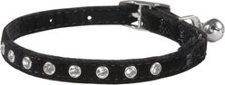 Frisco Punk Velvet Cat Collar, Black, 8 to 12-in neck, 3/8-in wide