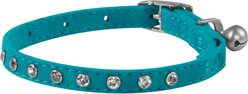 Frisco Punk Velvet Cat Collar, Blue, 8 to 12-in neck, 3/8-in wide