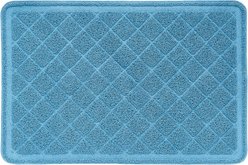 Frisco Quilted Cat Litter Mat, Light Blue