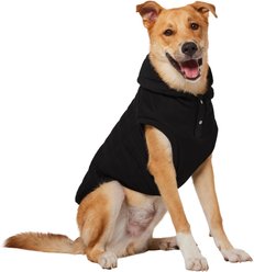 Frisco Quilted Fleece Dog & Cat Pullover Hoodie, Black, XX-Large