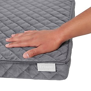 Frisco Quilted Orthopedic Pillow Lounger Cat & Dog Bed with Removable Cover, Gray, Small