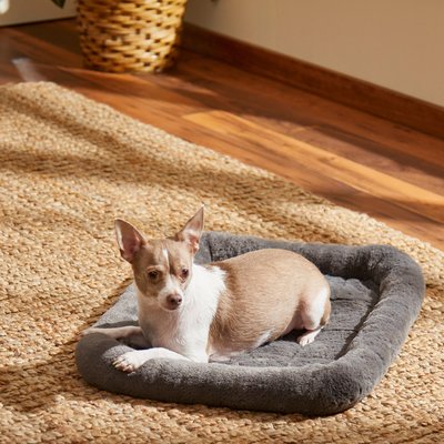 Frisco Frisco Quilted Plush Dog Crate Mat, Gray, 24-in