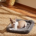 Frisco Quilted Plush Dog Crate Mat, Gray, 24-in